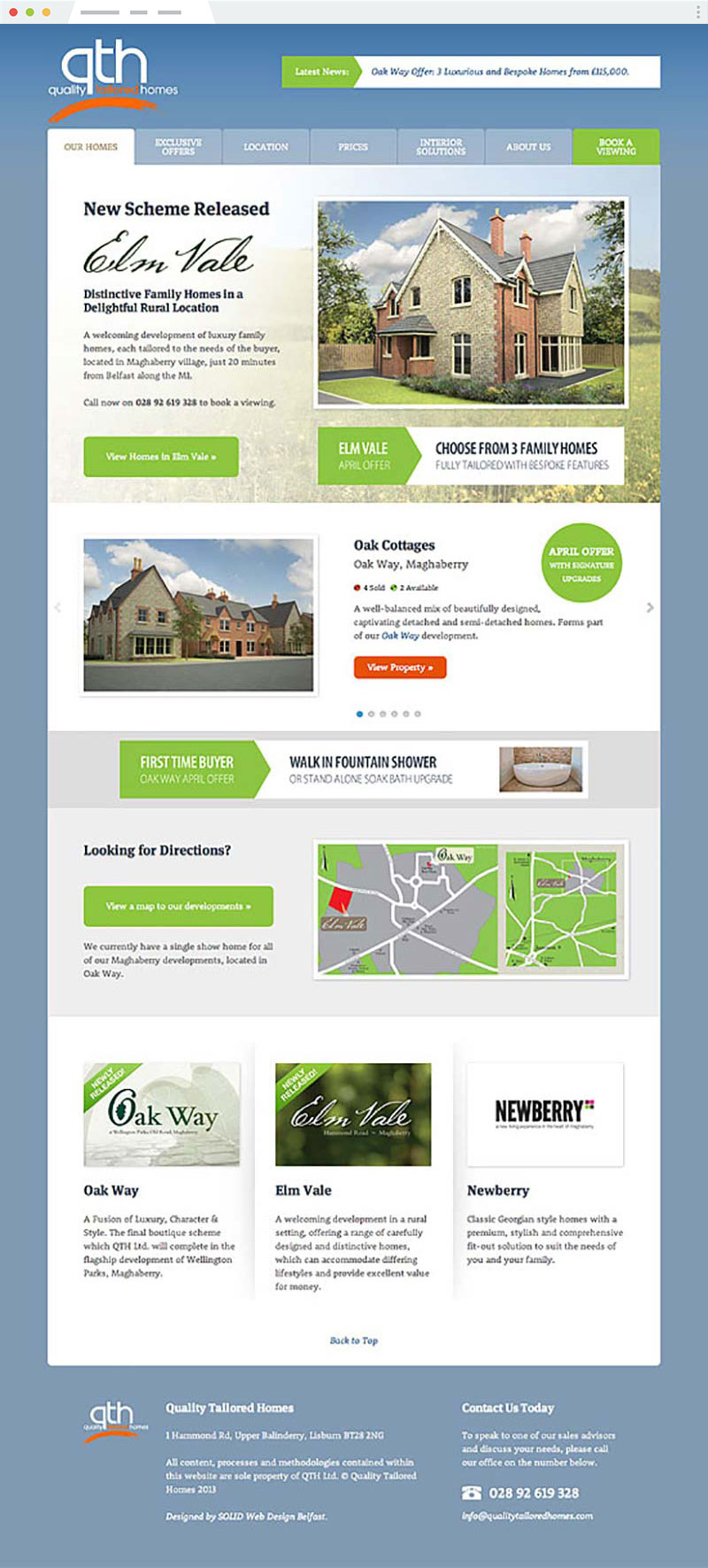 Website design and build for Quality Tailored Homes